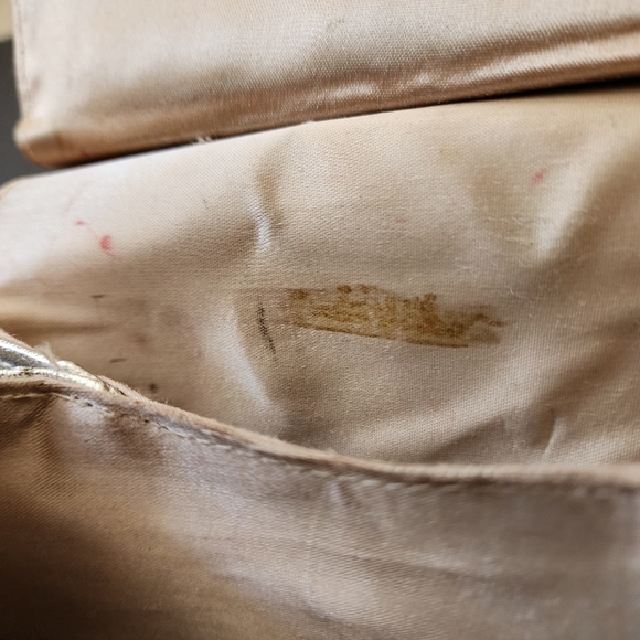 70s Vintage Silver Metallic Lamé Purse Bag Mod Disco - Picture 13 of 15